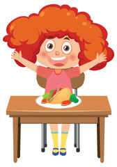 Girl eating healthy breakfast