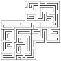 Maze Labyrinth With Entry And Exit. Vector Hand Drawn Illustration Isolated On White Background