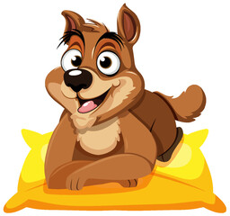 Adorable Brown Dog Cartoon Character