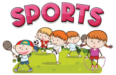 Cartoon Kids Sports Banner Design