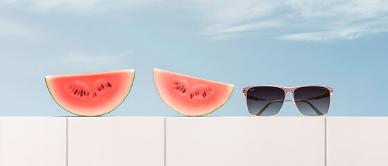 Obraz na płótnie Canvas watermelon on the beach
