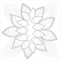 Decorative Doodle flowers in black and white for coloringbook, cover, background, wedding invitation card. Hand drawn sketch for adult anti stress coloring page isolated in white background.-vector