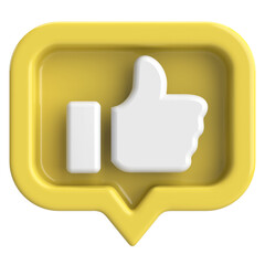 Like button. Like icon. 3D illustration.