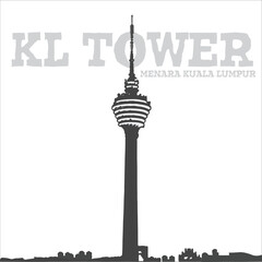 Tallest communication tower in Malaysia drawing in black and white.
Suitable design for postcard, creative arts, t shirts design