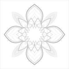 Colouring page of beautiful flowers for adults and kids in monochrome colour with white background