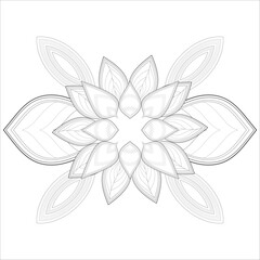 Colouring page of beautiful flowers for adults and kids in monochrome colour with white background