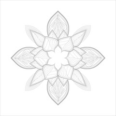 Colouring page of beautiful flowers for adults and kids in monochrome colour with white background