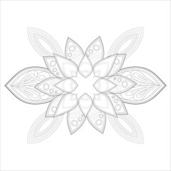Colouring page of beautiful flowers for adults and kids in monochrome colour with white background