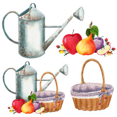 autumn clip art with vegetables and fruits