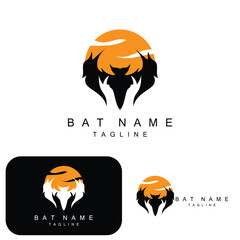 night animal halloween bat logo vector symbol