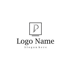 Beauty business logo vector. Letter P logo design is modern in a simple and minimalist style. Vector illustration. Elegant logo