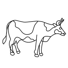 Obraz na płótnie Canvas Outline Cow Vector