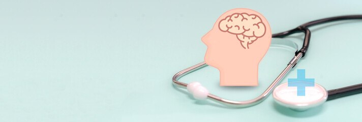 Stethoscope doctor care brain health therapy, alzheimer, cancer, stroke, parkinson, disease,...