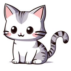 illustration of a cute white cat 