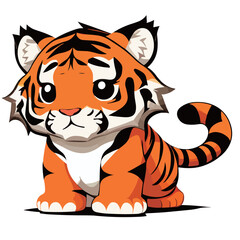 Fototapeta na wymiar illustration of a cute tiger