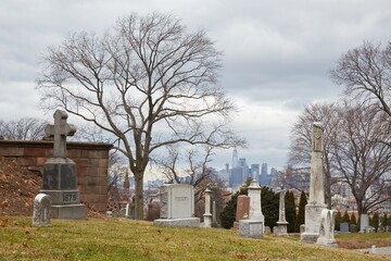 Naklejka premium Green-Wood Cemetery isn't only a graveyard for influential figures, but it once served as NYC's prominent green space