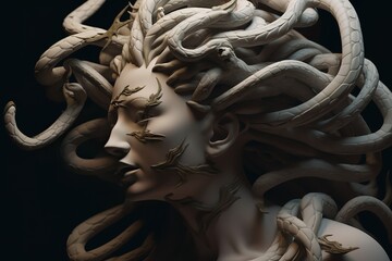 Mother and Child Bond. happy mothers day celebration .illustration. line drawing. Generative AI