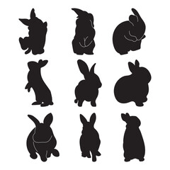 Fototapeta na wymiar Animal silhouettes rabbit