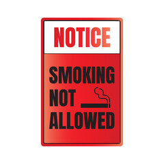 Smoking not allowed sign, none smoking area, smoking forbidden here sign