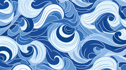 Generative AI, An abstract pattern inspired by the ocean in shades of blue and white
