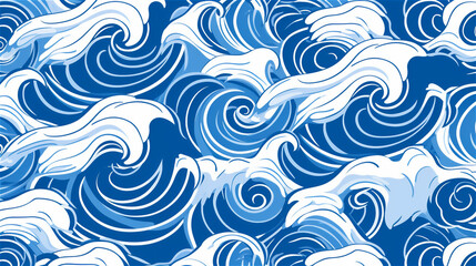 Generative AI, An abstract pattern inspired by the ocean in shades of blue and white