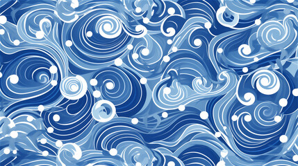 Fototapeta na wymiar Generative AI, An abstract pattern inspired by the ocean in shades of blue and white