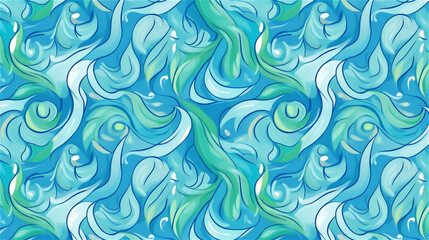 Fototapeta na wymiar Generative AI, An abstract pattern with swirling lines in shades of blue and green