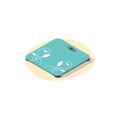 electronic floor scales isometric on a white background