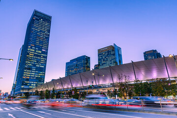 Obraz premium 東京ビジネス街の夕景 日本