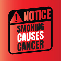 Smoking causes cancer warning sign, smoking can kill you banner sign