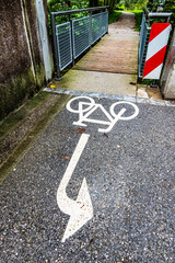 typical road marking in germany