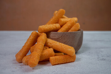 selectively focus on balado stick snacks, soft focus