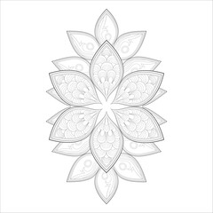 Delightful coloring page for mindful relaxation of the adult. Colouring page for therapy practice. Coloring sheet for fun project