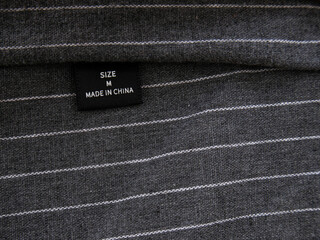 "Made in China" on label of shirt