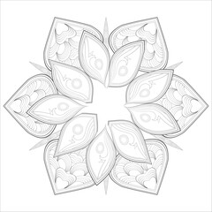 Delightful coloring page for mindful relaxation of the adult. Colouring page for therapy practice. Coloring sheet for fun project