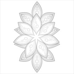 Delightful coloring page for mindful relaxation of the adult. Colouring page for therapy practice. Coloring sheet for fun project