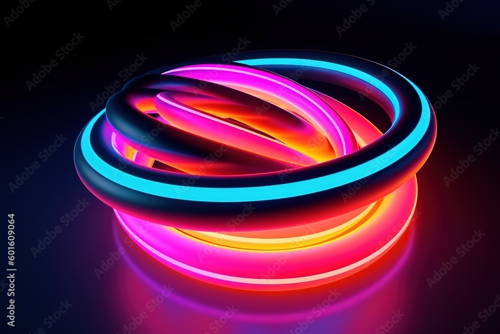 Poster abstract ring background with luminous swirling backdrop. light circles light effect. glowing trace 
