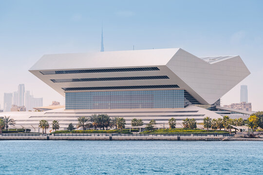 19 January 2023, Dubai, UAE: Mohammed bin Rashid library in shape of open book on a seashore