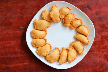 Curry puff on a plate