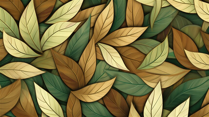 Obraz na płótnie Canvas Generative AI, An abstract pattern inspired by nature in shades of green and brown
