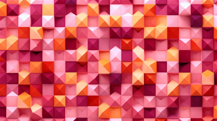 Generative AI, Pink and Orange Geometric Pattern for Fashion or Design Presentations