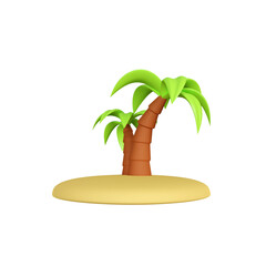 PALM TREE SUMMER 3D ISOLATED IMAGES