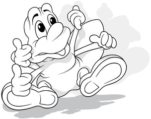 Drawing of a Funny Spider Sitting on the Ground