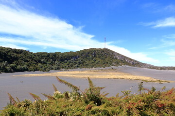 Beautiful aerial view of the ashfield in the Irazu volcano in Costa Rica
