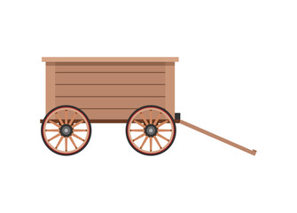 Fototapeta na wymiar Wooden wheelbarrow. Simple flat illustration. 
