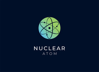 Fototapeta premium nuclear or atom logo design. Nuclear logo