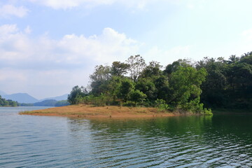 Fototapeta na wymiar the lake in front of the peruvannamuzhi (peruvannamoozhi) dam, Kuttyady (Kuttiady, Kuttyadi), Kerala, India