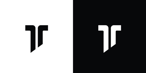 Obraz premium Modern and strong letter T initials logo design 4
