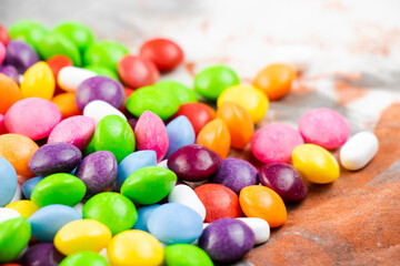 Candy on the white background