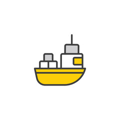 Ship Delivery icon design with white background stock illustration